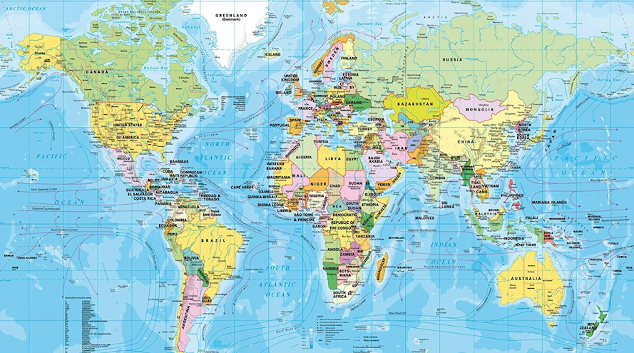 Cartina mondo